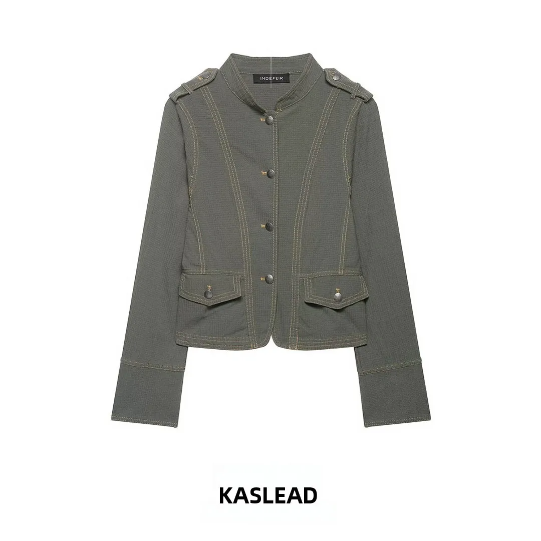KASLEAD New Women's Fashion Versatile Long Sleeve Suit Jacket Drapey Stitching Style European Spring Polyester Fiber
KASLEAD New Women's Fashion Versatile Long Sleeve Suit Jacket Drapey Stitching Style European Spring Polyester Fiber