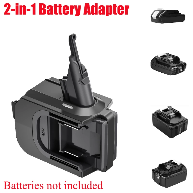 2-in-1 Battery Adapter for Makita/DW/Milwaukee/Craftsman 18/20V Batteries Compatible with For Dyson V7 V8 Series Vacuum Cleaners
2-in-1 Battery Adapter for Makita/DW/Milwaukee/Craftsman 18/20V Batteries Compatible with For Dyson V7 V8 Series Vacuum Cleaners