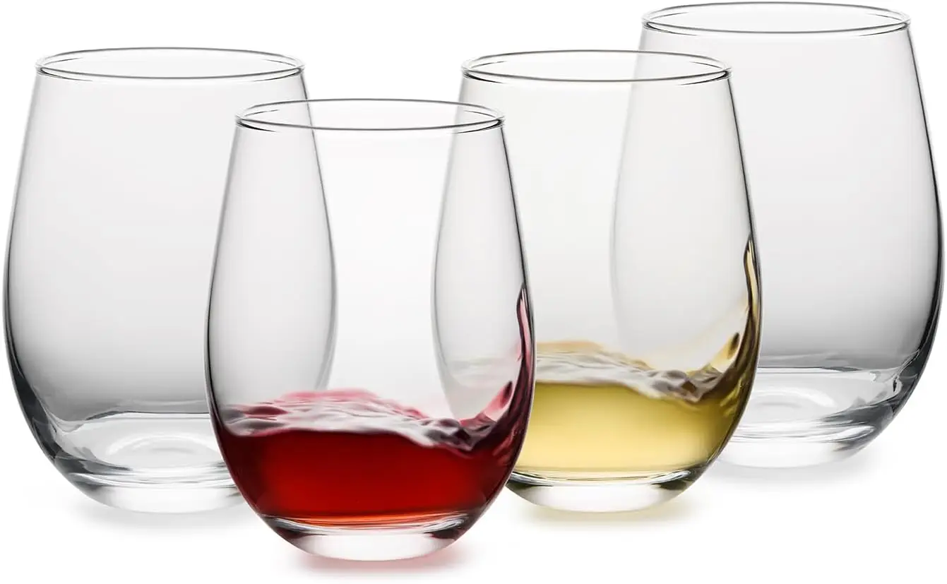 Stemless Wine Glasses Set of 4, 18oz Clear Red White Wine Glasses for Home Party Wedding, Dishwasher Safe
Stemless Wine Glasses Set of 4, 18oz Clear Red White Wine Glasses for Home Party Wedding, Dishwasher Safe