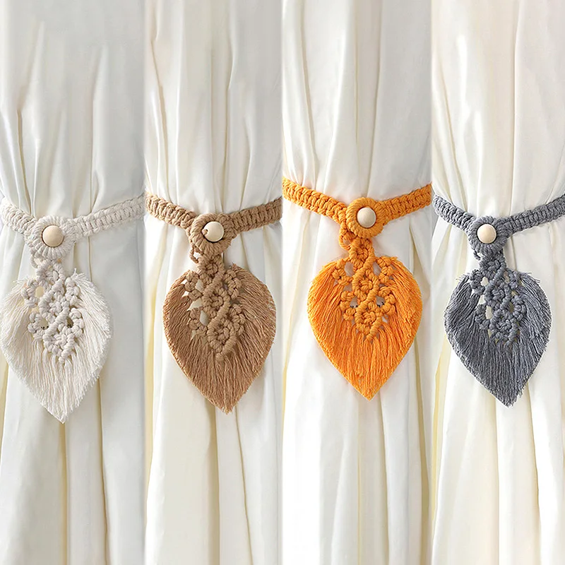 1PC Handmade Curtain Tiebacks Macrame Tassel Leaf Shaped Curtain Holdback Braided Tie Back Holder Bohemian Home Decoration
1PC Handmade Curtain Tiebacks Macrame Tassel Leaf Shaped Curtain Holdback Braided Tie Back Holder Bohemian Home Decoration