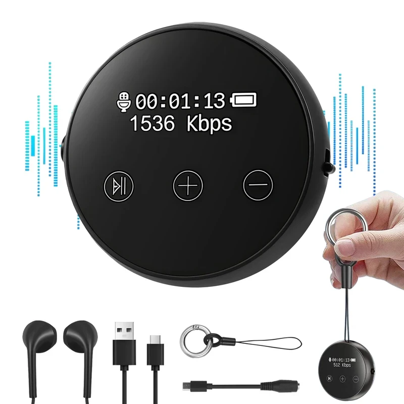 Mini 3072 Kbps Audio Recorder with Triple Noise Reduction Voice Activated 800 Hours Capacity Voice Recorder 64G Listening Device
Mini 3072 Kbps Audio Recorder with Triple Noise Reduction Voice Activated 800 Hours Capacity Voice Recorder 64G Listening Device