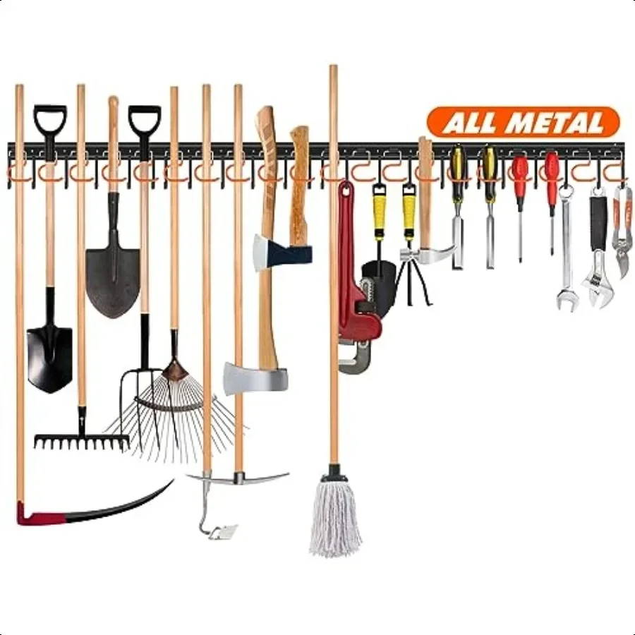 68'' All Metal Garden Tool Organizer Wall Mount Garage Organizers and Storage with Hooks Tool Hangers for Shed
68'' All Metal Garden Tool Organizer Wall Mount Garage Organizers and Storage with Hooks Tool Hangers for Shed