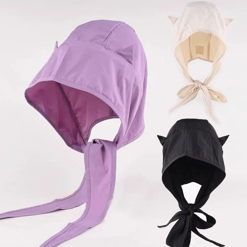 Little Devil Lace-up Pullover Hat Y2K Solid Color Headscarf Hats Quick-drying Funny Ear protection Scarf Cap for Women Girls
Little Devil Lace-up Pullover Hat Y2K Solid Color Headscarf Hats Quick-drying Funny Ear protection Scarf Cap for Women Girls