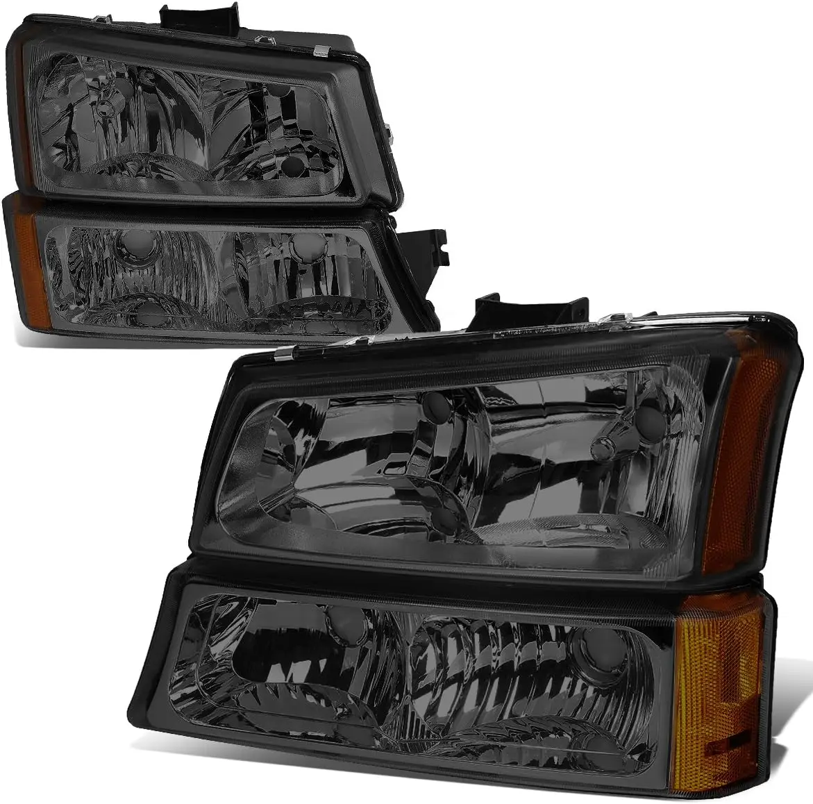 [Halogen Model 4pcs OE Style Headlights Assembly with Bumper Lamps (without Factory Cladding), Driver/Passenger Side, Smoked Len
[Halogen Model 4pcs OE Style Headlights Assembly with Bumper Lamps (without Factory Cladding), Driver/Passenger Side, Smoked Len