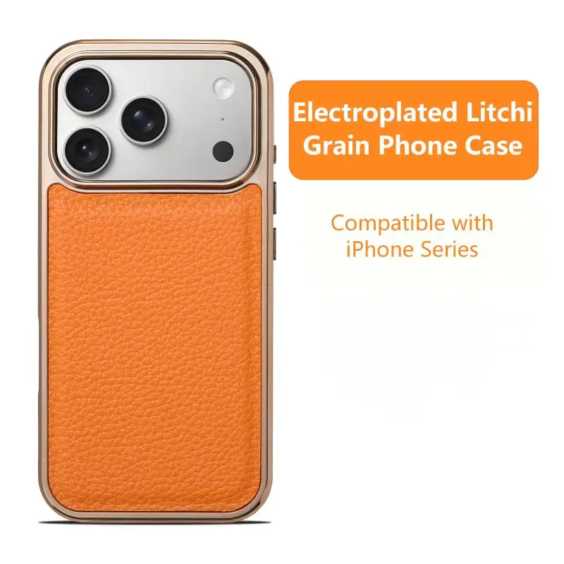 Business Electroplated Lychee Grain Leather Texture Phone Case Protective Cover Case for iPhone 17 Pro Max Air 16 15 14 13
Business Electroplated Lychee Grain Leather Texture Phone Case Protective Cover Case for iPhone 17 Pro Max Air 16 15 14 13