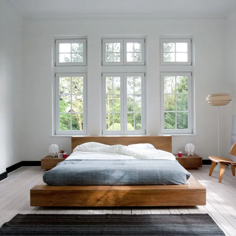 Imported teak Nordic pure solid wood bed frame Master bedroom furniture Double bed
Imported teak Nordic pure solid wood bed frame Master bedroom furniture Double bed