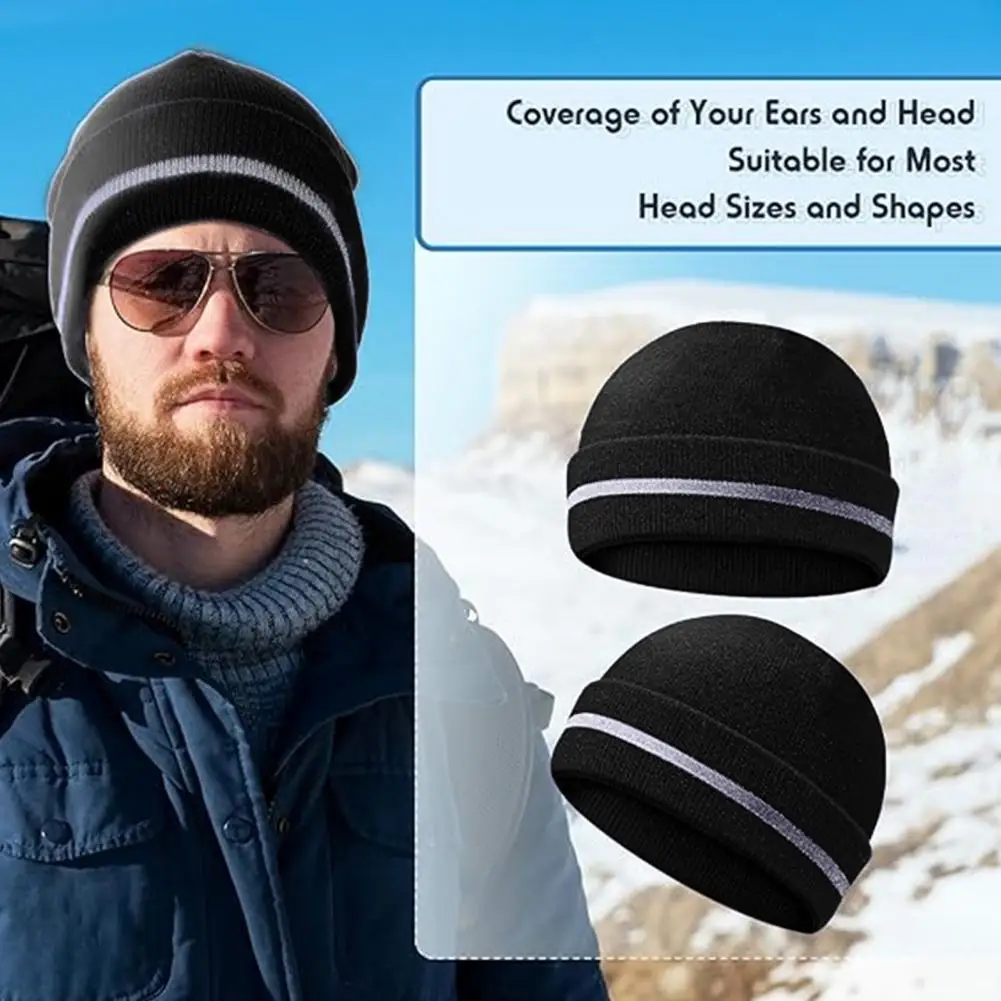 Unisex Reflective Stripe Knitted Hats Beanies Luminous Outdoor Cycling Ski Warm Caps Women Men Autumn Winter Hats Casual Bonnet
Unisex Reflective Stripe Knitted Hats Beanies Luminous Outdoor Cycling Ski Warm Caps Women Men Autumn Winter Hats Casual Bonnet