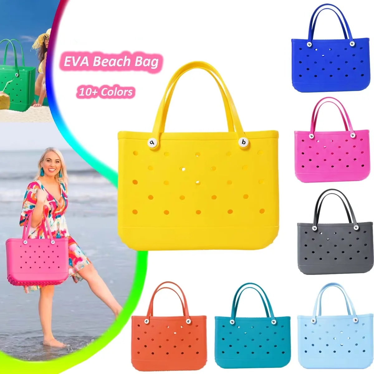 Handbag Extra Large Tote Bag Shoulder EVA Rubber Waterproof Basket Fashion Women'sBag for Travel Beach Bag
Handbag Extra Large Tote Bag Shoulder EVA Rubber Waterproof Basket Fashion Women'sBag for Travel Beach Bag