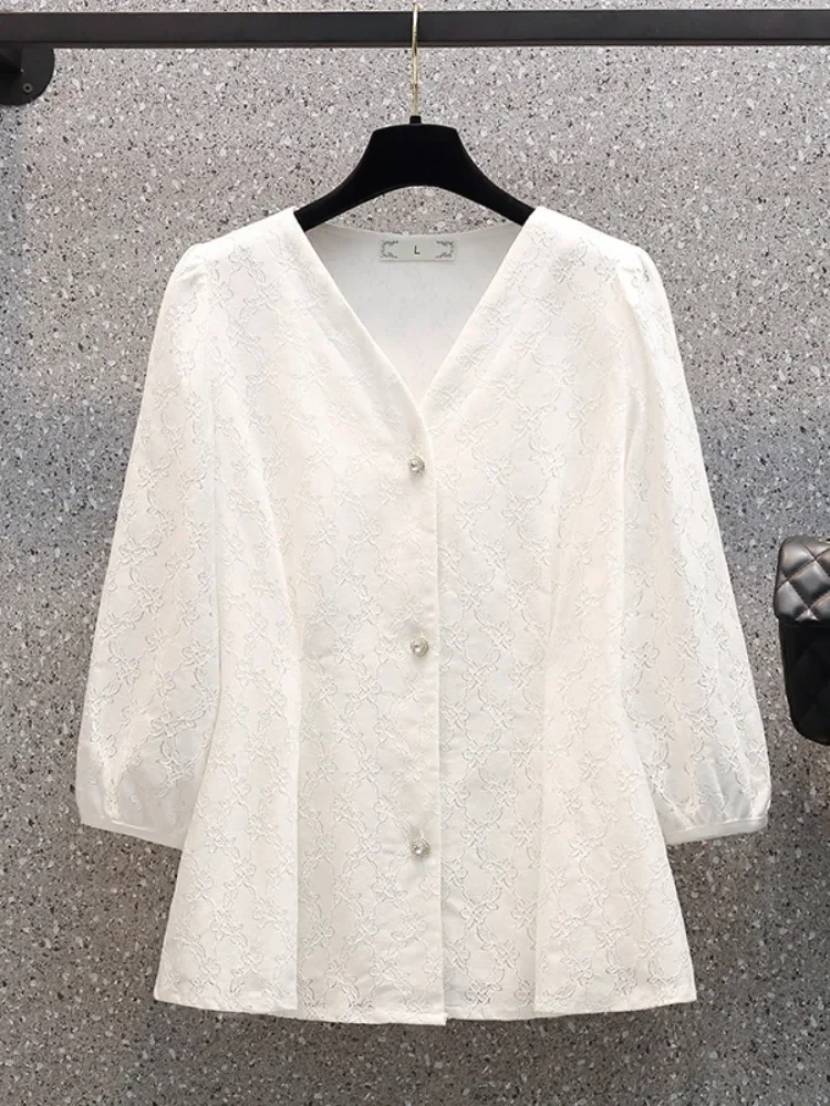 plus Size Women Fashionable V Neck Top Slimming Concealing Korean Sle Loose Fit Shirt Seven Sleeve Pure Color Commute XT668
plus Size Women Fashionable V Neck Top Slimming Concealing Korean Sle Loose Fit Shirt Seven Sleeve Pure Color Commute XT668