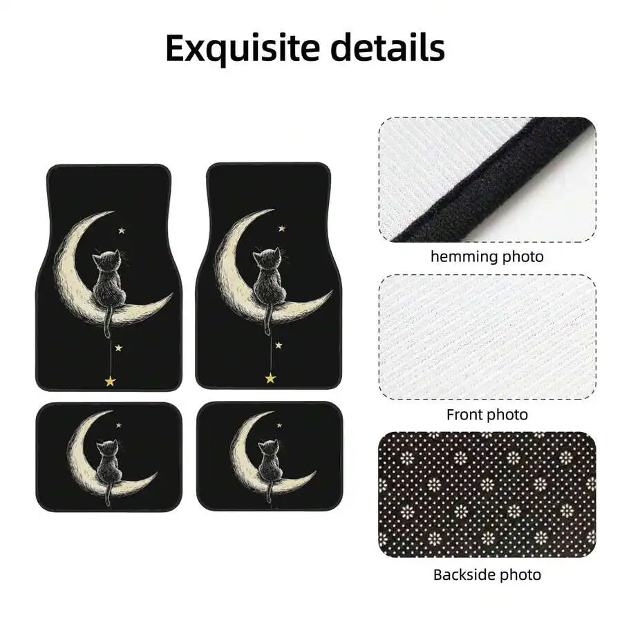 4pcs Cat On Crescent Moon Car Floor Mats Stylish Easy Clean Universal Fit
4pcs Cat On Crescent Moon Car Floor Mats Stylish Easy Clean Universal Fit