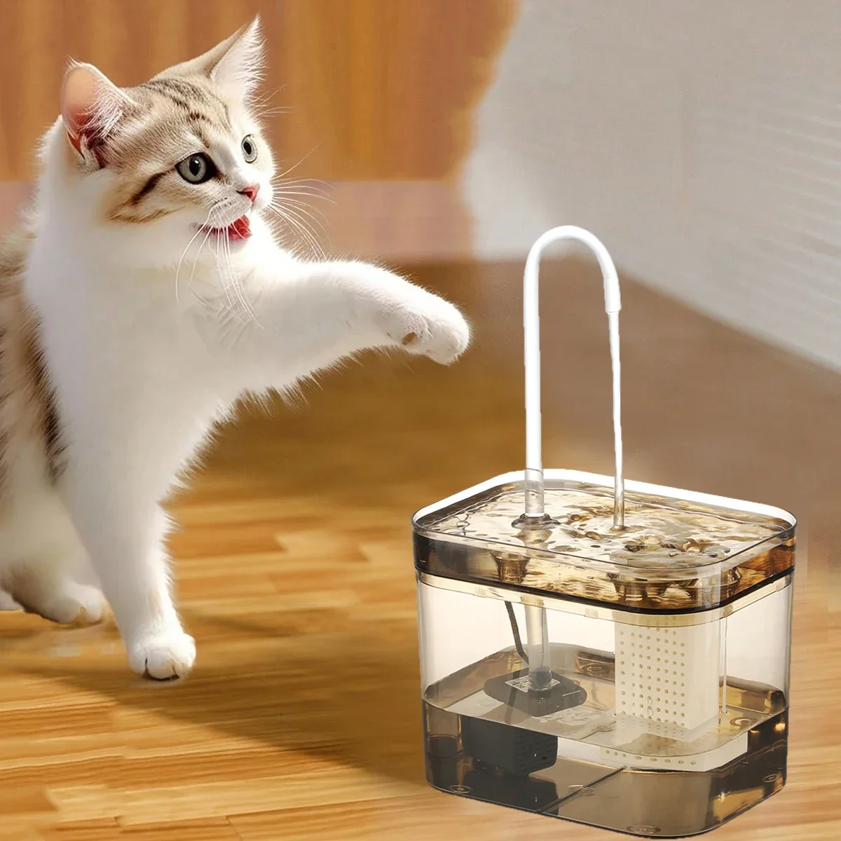 Transparent Cat Water Fountain 1.5 L Pet Dog Water Dispenser Smart Automatic Recirculate Filtrin with Usb Power Cat Drinker
Transparent Cat Water Fountain 1.5 L Pet Dog Water Dispenser Smart Automatic Recirculate Filtrin with Usb Power Cat Drinker