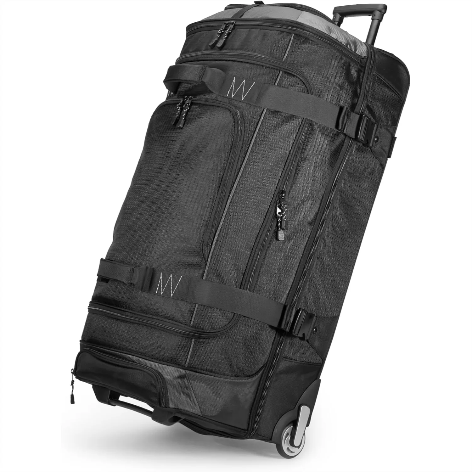 Large Rolling Duffel Bag with Wheels, 35-Inch Travel Duffle, Durable Ripstop Polyester, 2-Layer Storage, Multiple Pockets, Black
Large Rolling Duffel Bag with Wheels, 35-Inch Travel Duffle, Durable Ripstop Polyester, 2-Layer Storage, Multiple Pockets, Black