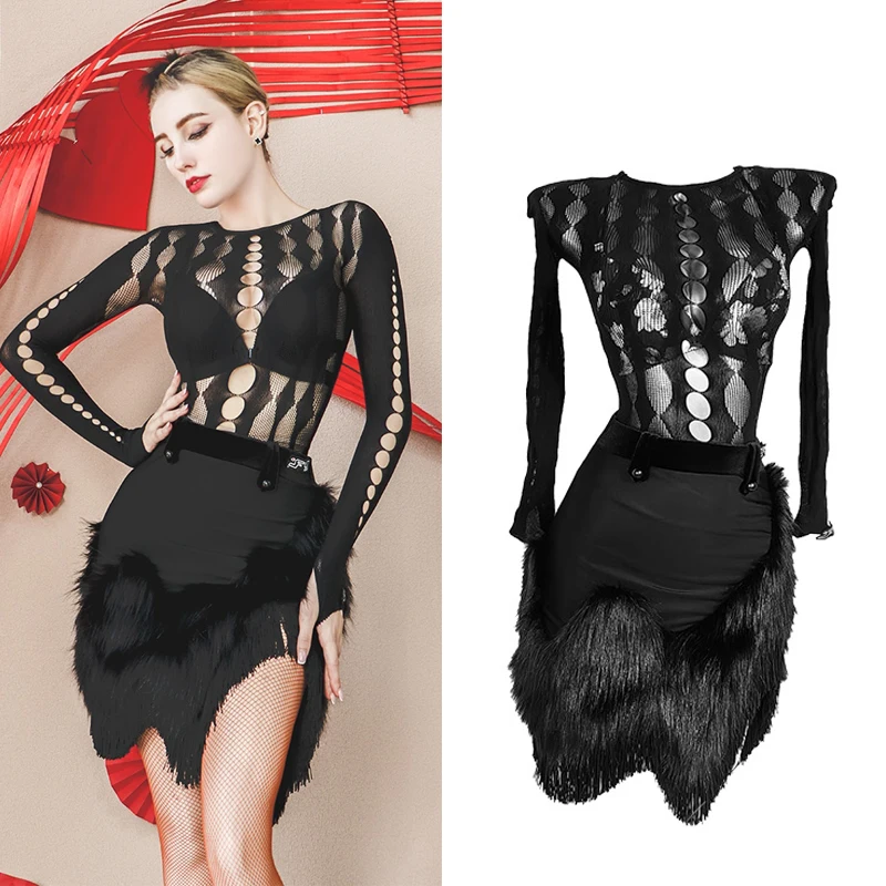2024 Latin Dance Clothing For Women Sexy Bodysuit Fur Skirts Suit Chacha Rumba Tango Dress Female Latin Dance Costumes DN17092
2024 Latin Dance Clothing For Women Sexy Bodysuit Fur Skirts Suit Chacha Rumba Tango Dress Female Latin Dance Costumes DN17092