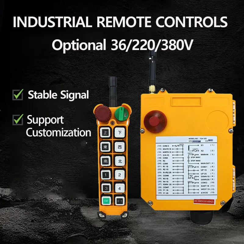 F24-S/D Crane Remote Control Single Double Speed Industrial Channel Hoist Controller Electric Lift Wireless Switch Full Voltage
F24-S/D Crane Remote Control Single Double Speed Industrial Channel Hoist Controller Electric Lift Wireless Switch Full Voltage