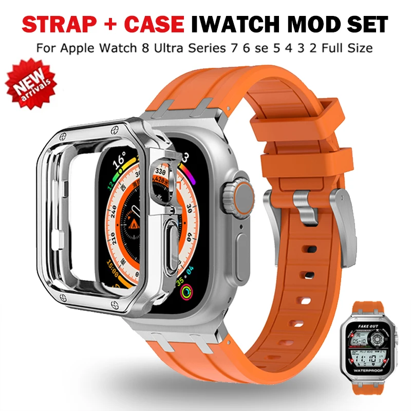 Case Strap for Apple Watch Band Ultra 49mm 8 7 45mm 41mm Sports Soft Bracelet IWatch 6 5 4 SE 44mm 42mm 40mm 38mm watch Band Set
Case Strap for Apple Watch Band Ultra 49mm 8 7 45mm 41mm Sports Soft Bracelet IWatch 6 5 4 SE 44mm 42mm 40mm 38mm watch Band Set