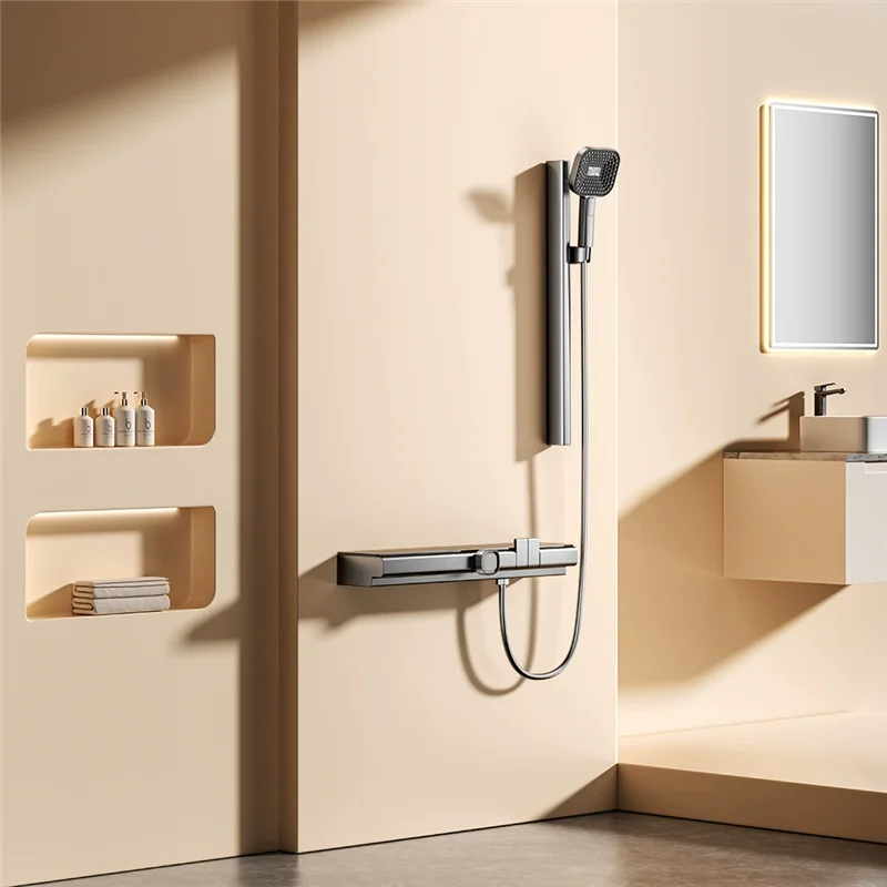 Tuqiu Gray Thermostatic Bathroom Shower Faucet Bathroom Mixer Faucet White Brass Bathroom Faucet Set
Tuqiu Gray Thermostatic Bathroom Shower Faucet Bathroom Mixer Faucet White Brass Bathroom Faucet Set