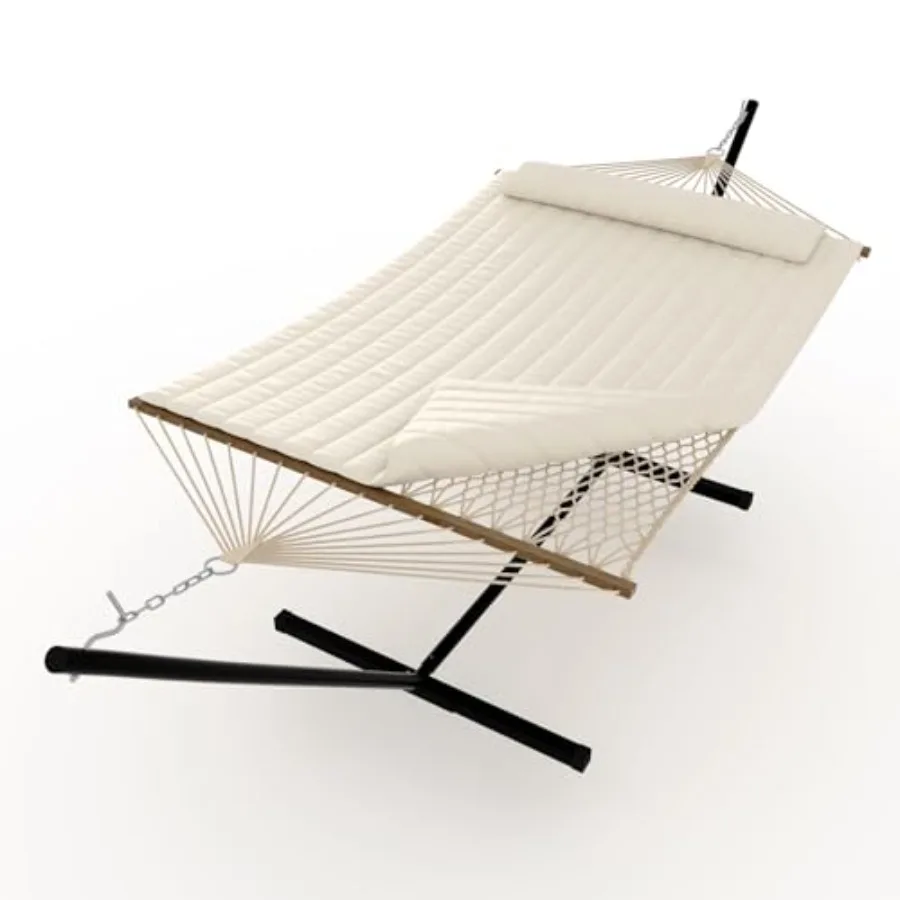 2 Person Hammock with Heavy Duty 500Lb Capacity Stand - Portable Cotton Rope Hammock and Quilted Comfort Pad - Relax Together I
2 Person Hammock with Heavy Duty 500Lb Capacity Stand - Portable Cotton Rope Hammock and Quilted Comfort Pad - Relax Together I