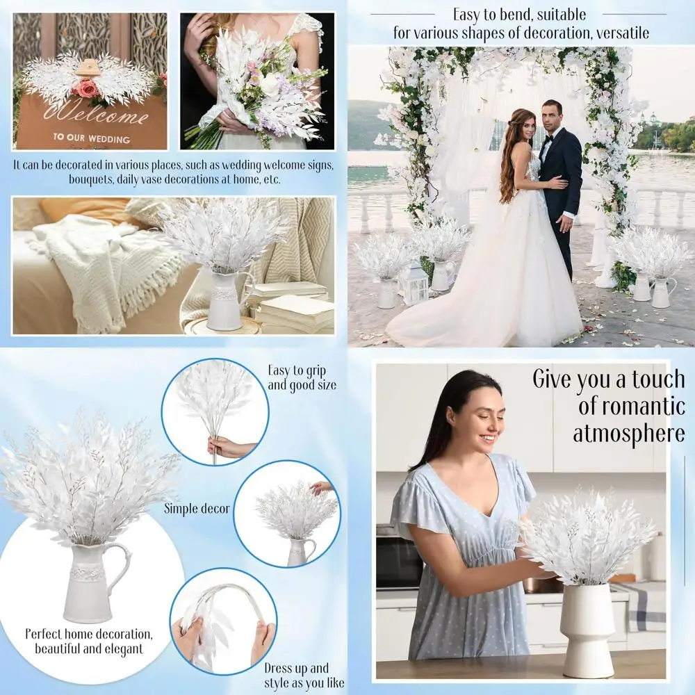 Artificial White Willow Leaves Garland for Weddings, Home Decor, and Table Centerpieces
Artificial White Willow Leaves Garland for Weddings, Home Decor, and Table Centerpieces