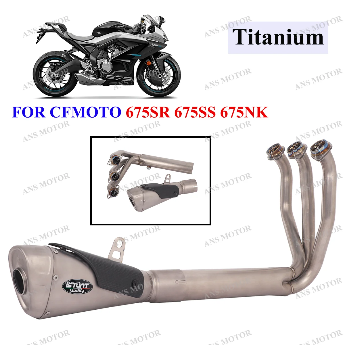 Titanium For CFMOTO 675SRR 675SR 675NK 675SS ALL YEARS Motorcycle Exhaust Muffler Escape Full System Front Pipe 675SRR Exhaust
Titanium For CFMOTO 675SRR 675SR 675NK 675SS ALL YEARS Motorcycle Exhaust Muffler Escape Full System Front Pipe 675SRR Exhaust