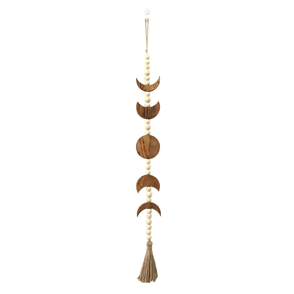 Wood Moon Phase Wall Hanging Boho Farmhouse Beaded Moon Garland with Tassel Wall Decor Brown
Wood Moon Phase Wall Hanging Boho Farmhouse Beaded Moon Garland with Tassel Wall Decor Brown