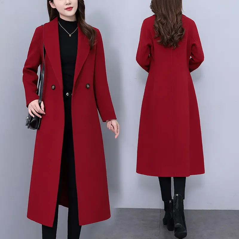 2026 Autumn Winter New Women Suit Collar Mid-Length Woolen Coat Fashion Double Breasted Wool Jacket Female Loose Overcoat B1395
2026 Autumn Winter New Women Suit Collar Mid-Length Woolen Coat Fashion Double Breasted Wool Jacket Female Loose Overcoat B1395