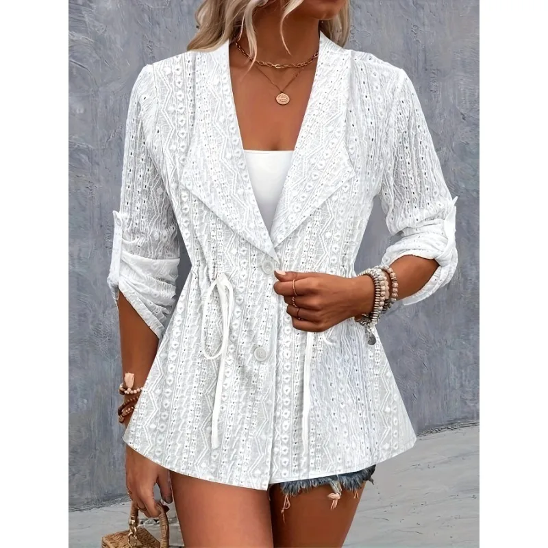 Plus Size 1XL-5XL Autumn New Women's Solid Color Waistband Cut Out Long Sleeved Jacket with Adjustable Sleeves
Plus Size 1XL-5XL Autumn New Women's Solid Color Waistband Cut Out Long Sleeved Jacket with Adjustable Sleeves