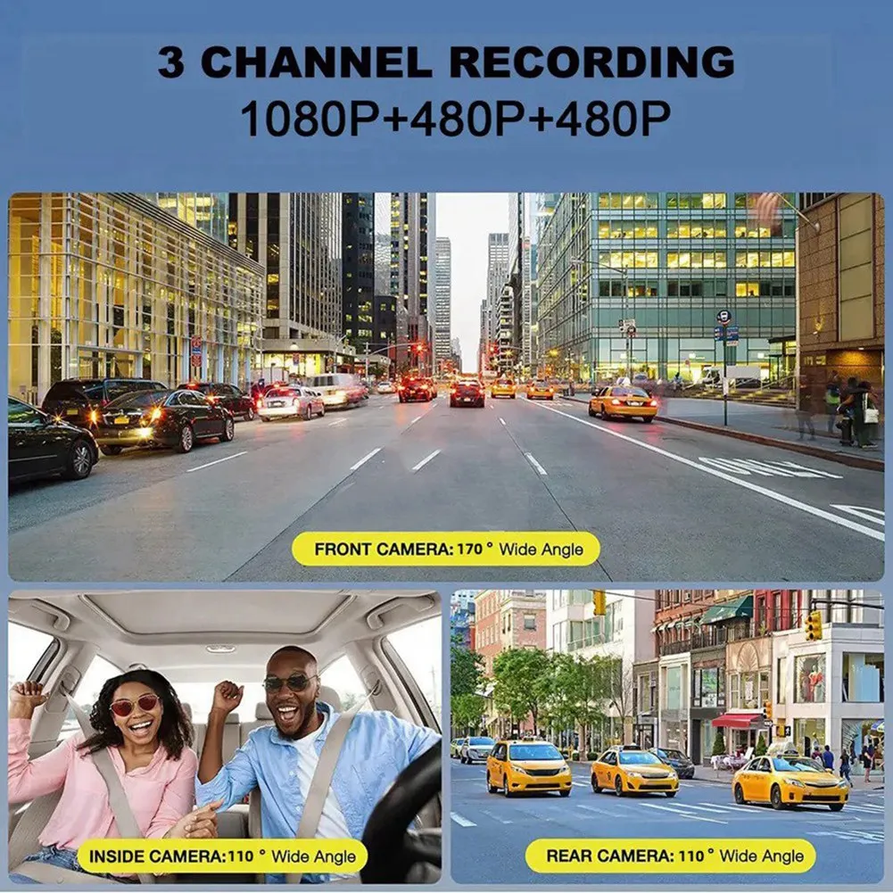 3 Camera Dash Cam 1080P 3.16 Inch Screen Dashcam With Wifi Driver Recorder For Taxi CAR DVR Rear Camera Universa-A67F
3 Camera Dash Cam 1080P 3.16 Inch Screen Dashcam With Wifi Driver Recorder For Taxi CAR DVR Rear Camera Universa-A67F