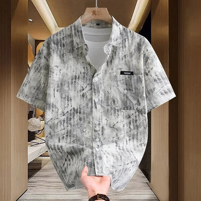 Summer New Tie-dye Short-sleeved Shirt Men's Fashion Casual Trendy Printed Handsome Top
Summer New Tie-dye Short-sleeved Shirt Men's Fashion Casual Trendy Printed Handsome Top