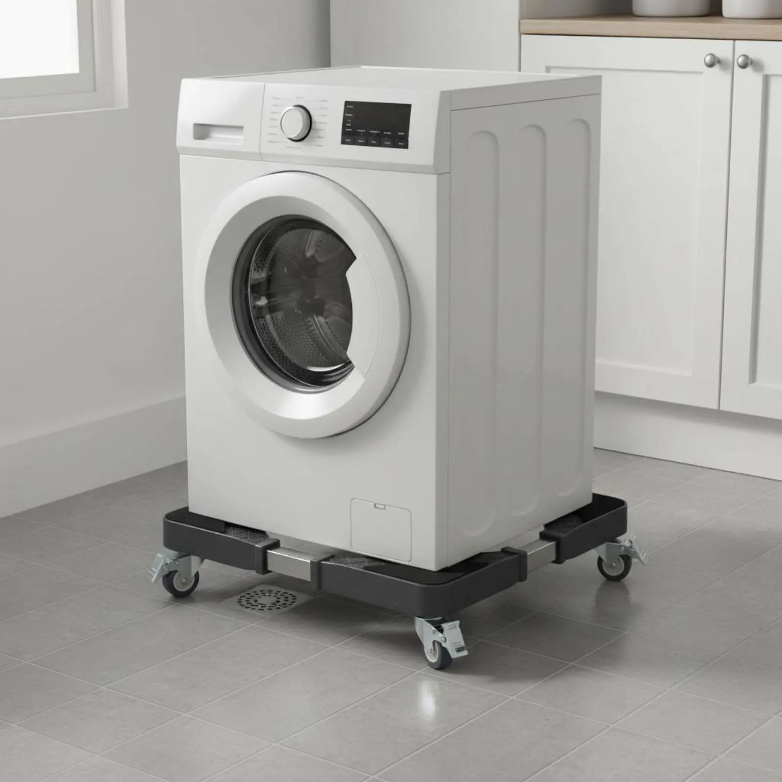 Washing Machine Base Movable Washer Pedestal with Wheels Washing Machine Dolly Vibration Reduction Universal Appliance Base
Washing Machine Base Movable Washer Pedestal with Wheels Washing Machine Dolly Vibration Reduction Universal Appliance Base