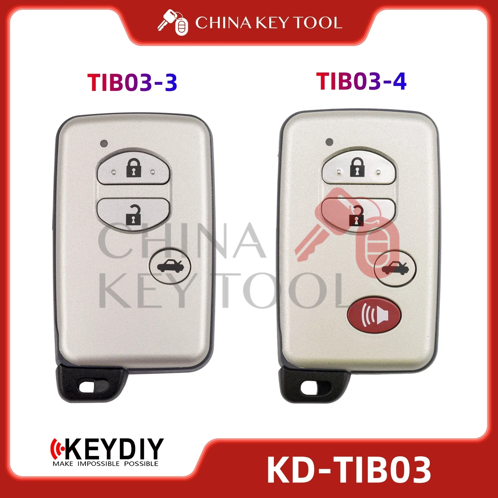 KEYDIY KD TIB03-3 TIB03-4 Smart Remote Key Support 4D 8A Chip for Toyota Lexus Type
KEYDIY KD TIB03-3 TIB03-4 Smart Remote Key Support 4D 8A Chip for Toyota Lexus Type