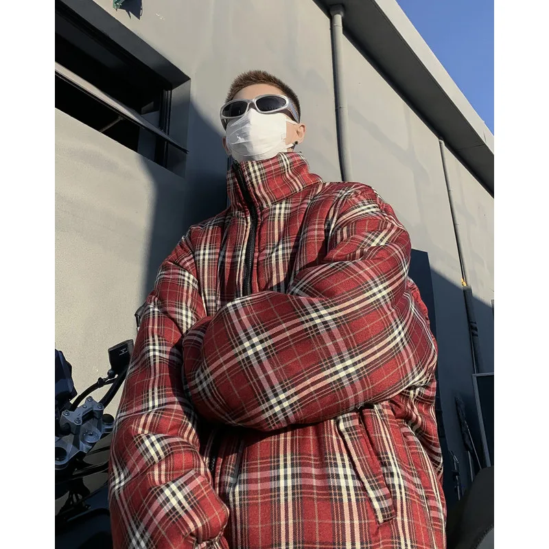 Double-Sided Wear Thiened Winter Cotton Jaet Men's Faion Brand Plaid down Cotton Coat Stand Collar Zipper Casual Outerwear
Double-Sided Wear Thiened Winter Cotton Jaet Men's Faion Brand Plaid down Cotton Coat Stand Collar Zipper Casual Outerwear