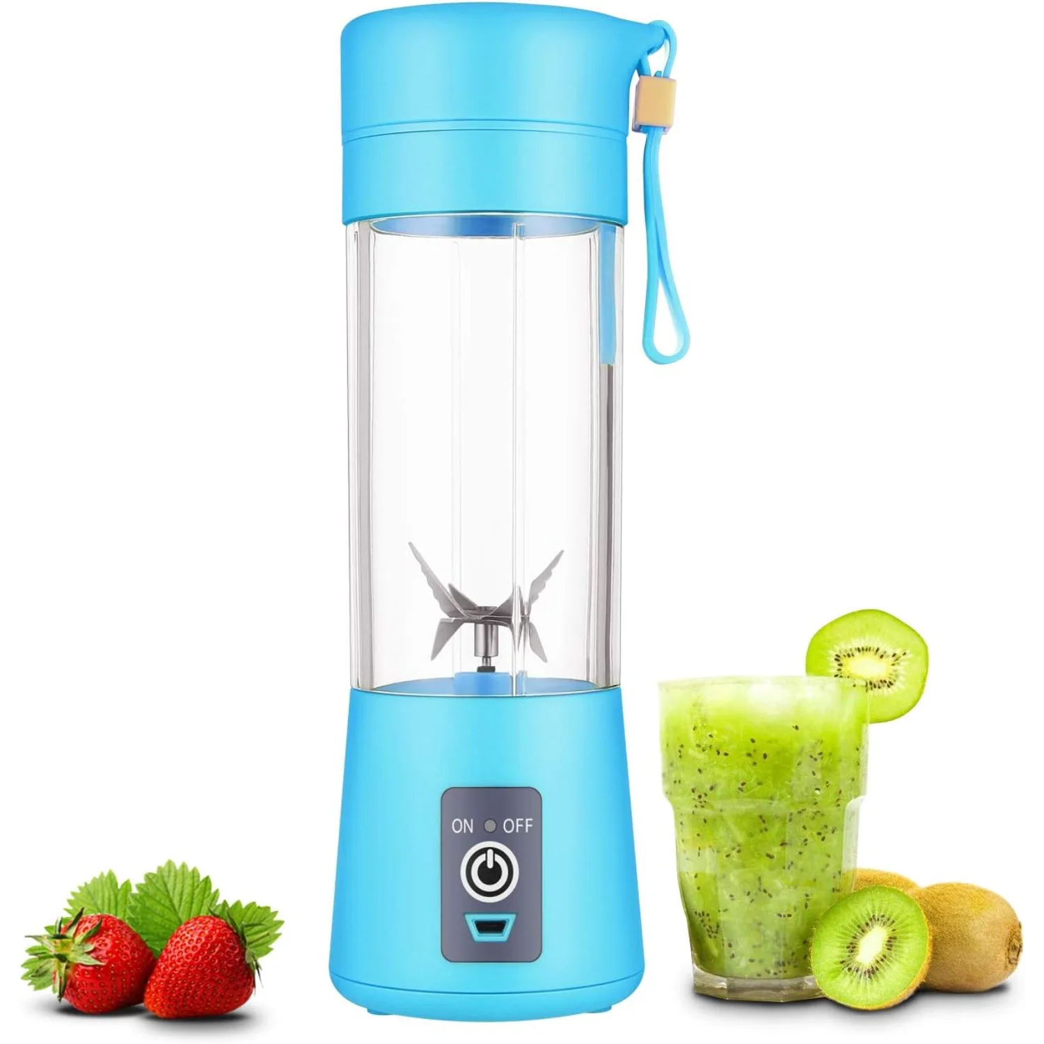 Blue Portable Personal 6 Blades Household Fruit Mixer Juicer Cup With Secure Switch USB Charger Cable 380ML
Blue Portable Personal 6 Blades Household Fruit Mixer Juicer Cup With Secure Switch USB Charger Cable 380ML