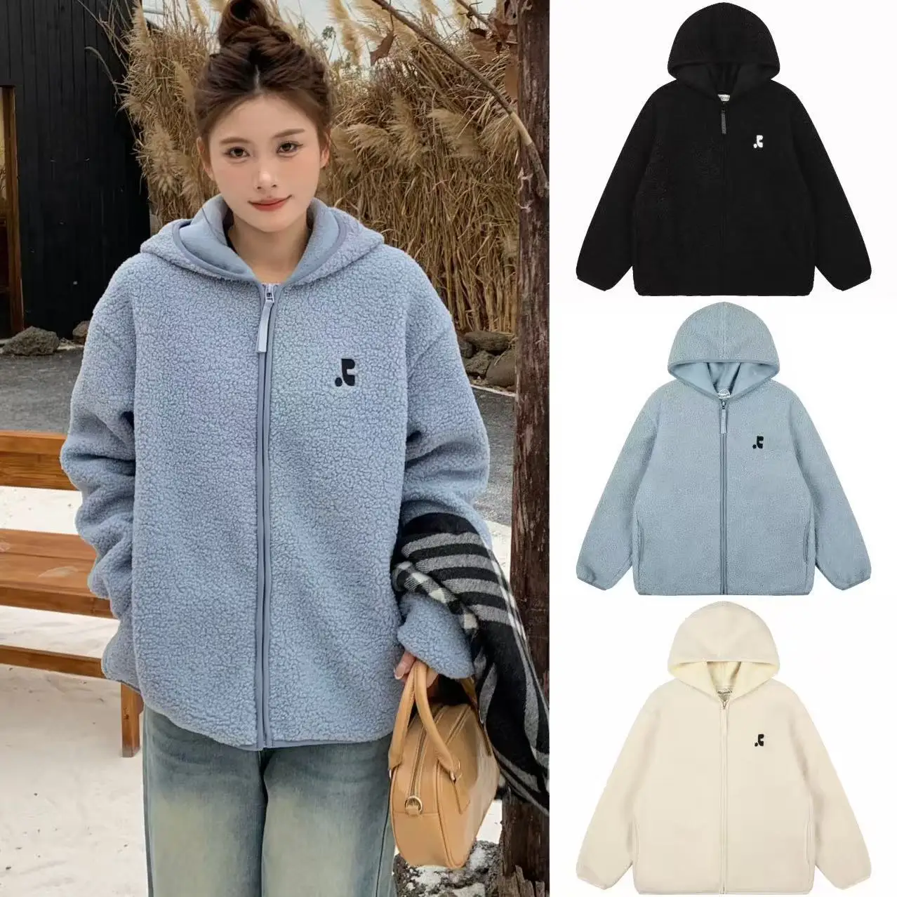 Womens Lamb Wool Coat Rest and Recreation Warm Korean Style Loose Fleece Hooded Jacket, Thickened Casual Hooded Cardigan
Womens Lamb Wool Coat Rest and Recreation Warm Korean Style Loose Fleece Hooded Jacket, Thickened Casual Hooded Cardigan