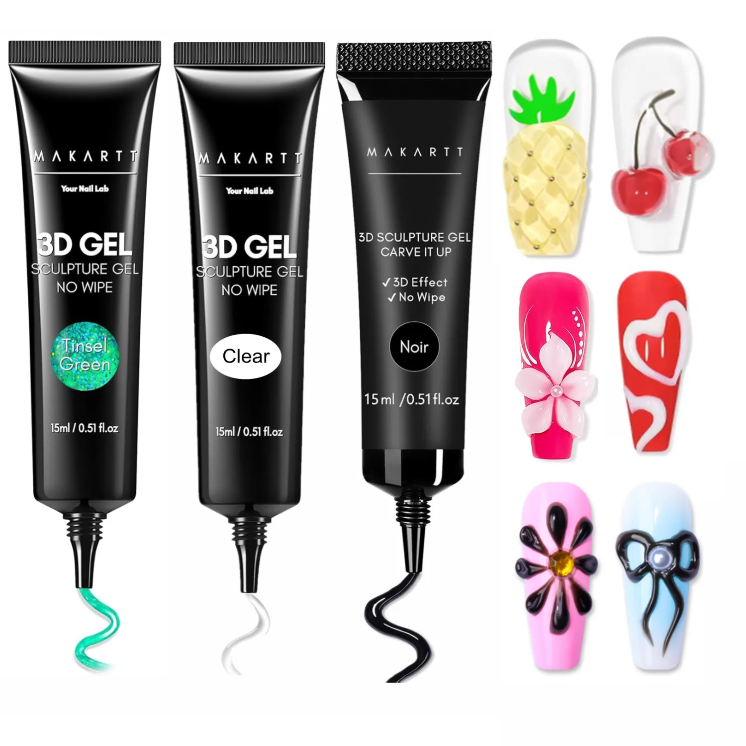 Makartt 3D Nail Gel Sculpting Gel Nail Art Glue , White Craving Gel and Black Candy Molding Gel No Wipe Embossed Gel Polish
Makartt 3D Nail Gel Sculpting Gel Nail Art Glue , White Craving Gel and Black Candy Molding Gel No Wipe Embossed Gel Polish