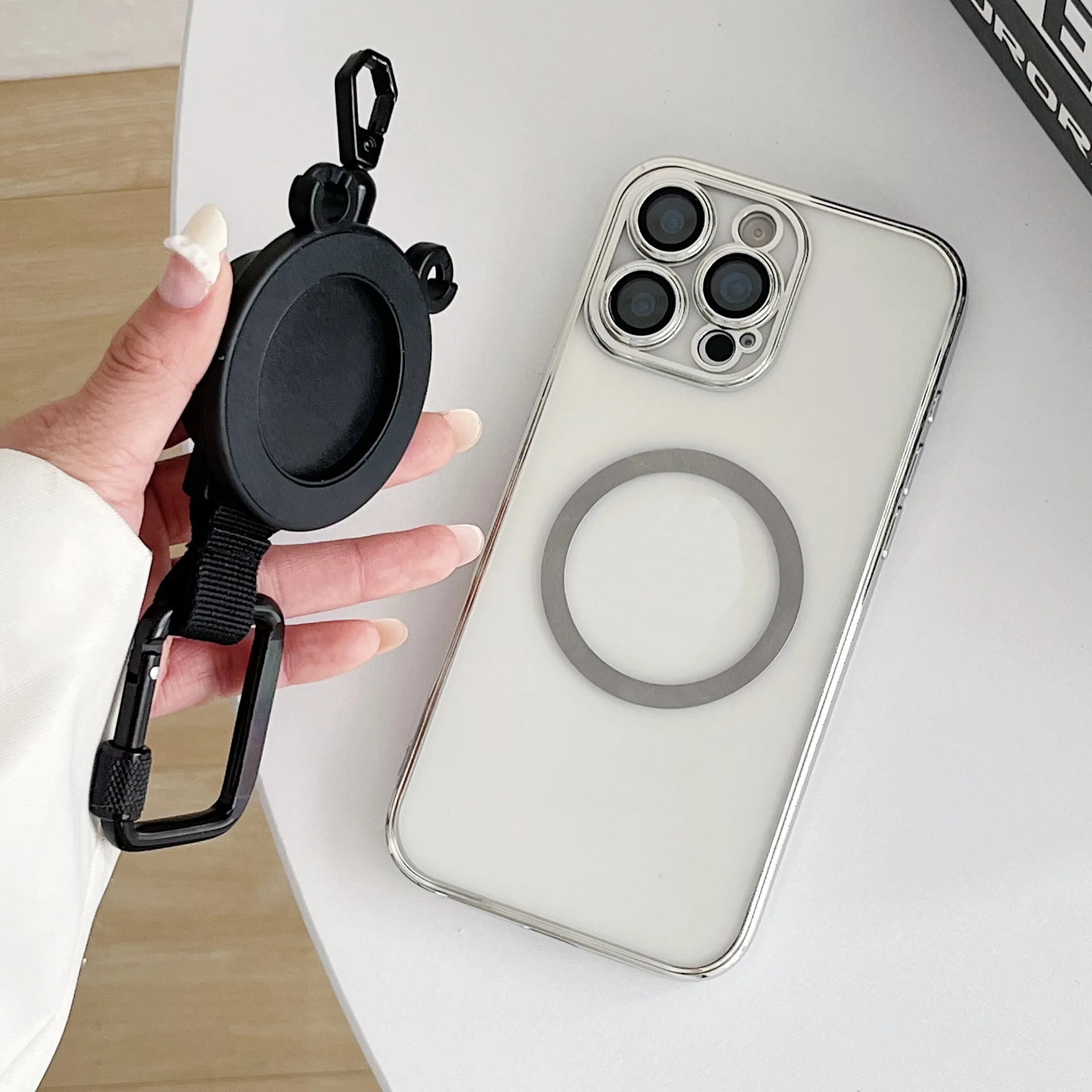 New For Magsafe Magnetic Universal Mobile Phone Holder Backpack Clip Carabiner Retractable Steel Wire Rope Anti-lost Stand
New For Magsafe Magnetic Universal Mobile Phone Holder Backpack Clip Carabiner Retractable Steel Wire Rope Anti-lost Stand
