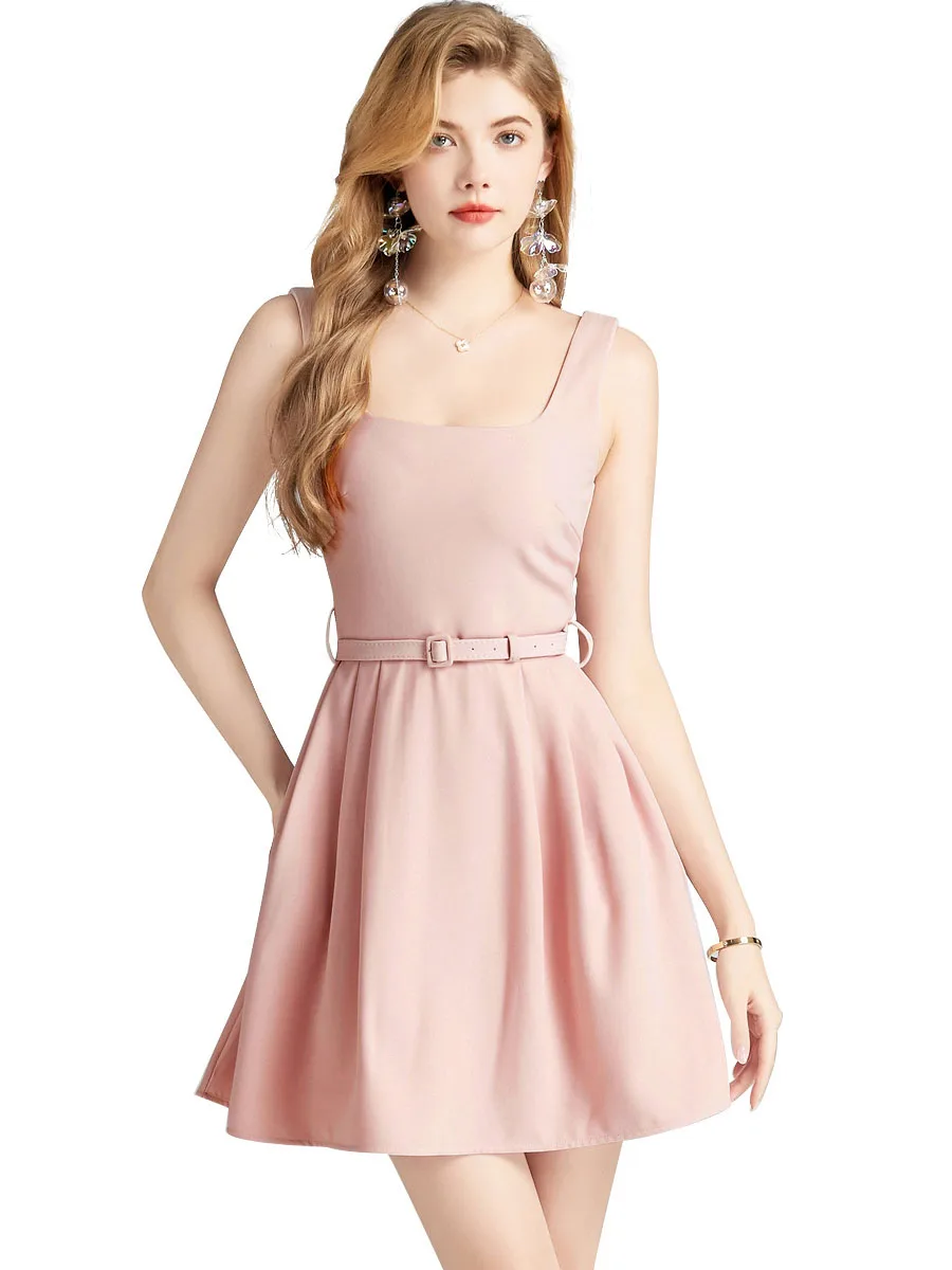Women Spaghetti Strap Backless Belt Black Pink Mini Graduation Dresses Summer Elegant Princess Birthday Prom Party Vestidos
Women Spaghetti Strap Backless Belt Black Pink Mini Graduation Dresses Summer Elegant Princess Birthday Prom Party Vestidos