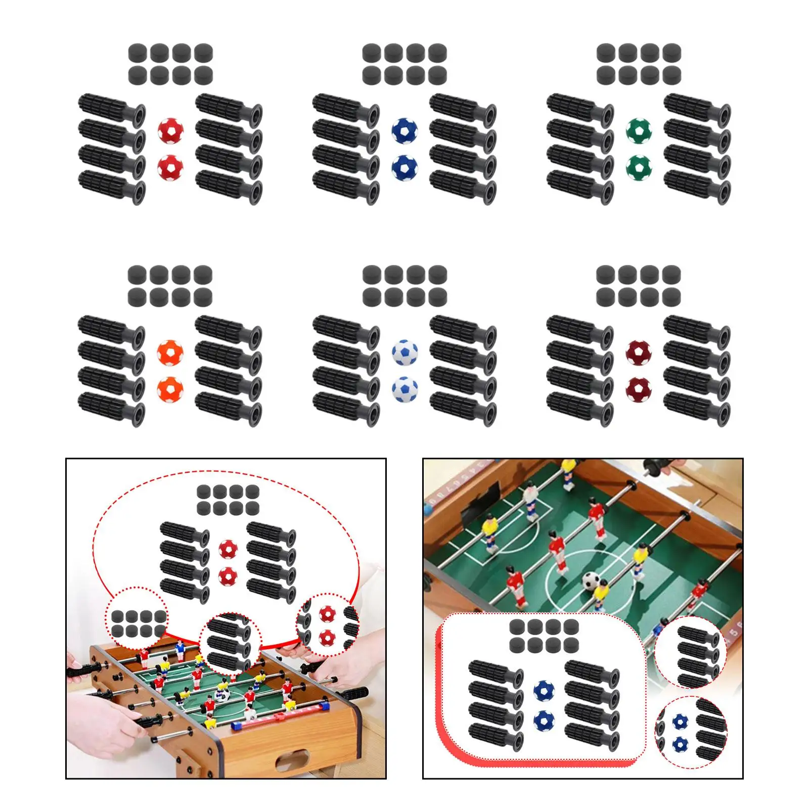 Сменные ручки для настольного футбола с двумя мини-мячаками 
Сменные ручки для настольного футбола с двумя мини-мячаками