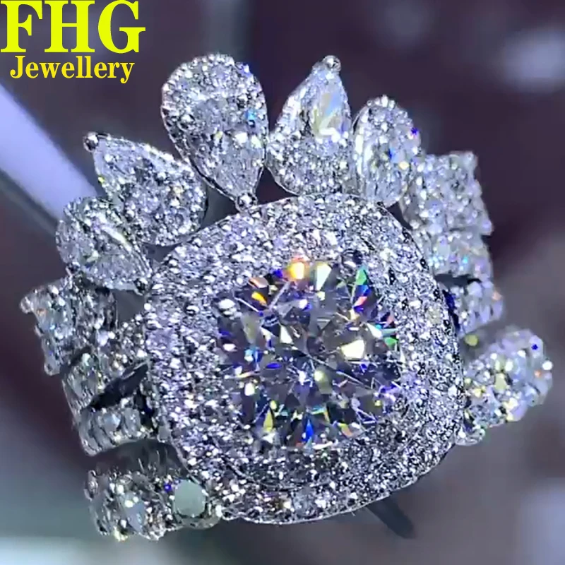 luxury 3 Ring Set 2Carat Cushion shape 9K Au375 White Gold Ring DVVS Moissanite Diamonds Wedding Party Engagement Anniversary Ri
luxury 3 Ring Set 2Carat Cushion shape 9K Au375 White Gold Ring DVVS Moissanite Diamonds Wedding Party Engagement Anniversary Ri