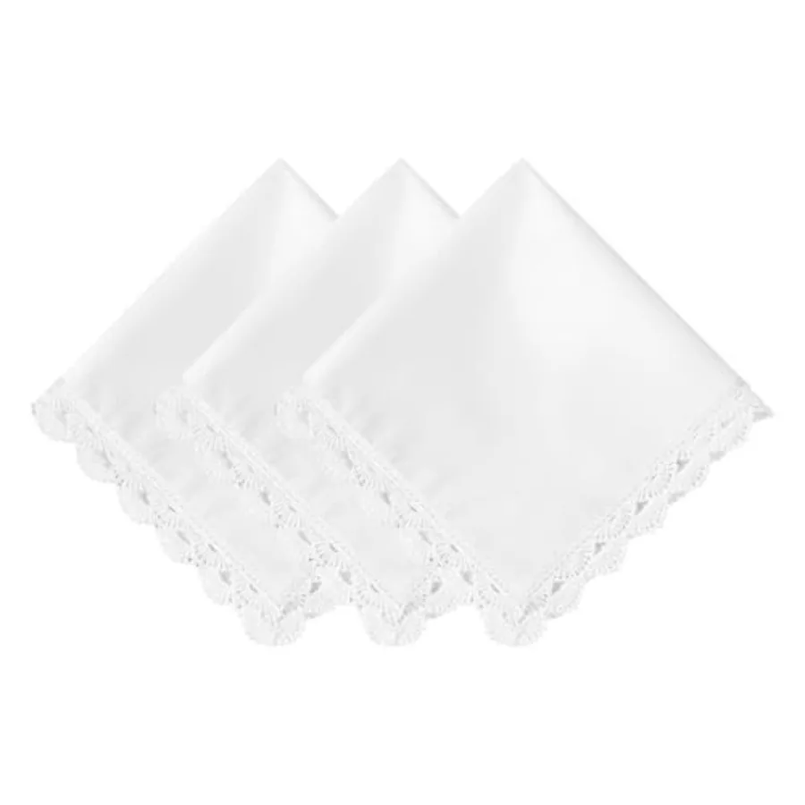 White Lace Handkerchiefs for Women, Soft Cotton Women's Handkerchiefs, Ladies Hankies for Wedding Party Daily Use
White Lace Handkerchiefs for Women, Soft Cotton Women's Handkerchiefs, Ladies Hankies for Wedding Party Daily Use