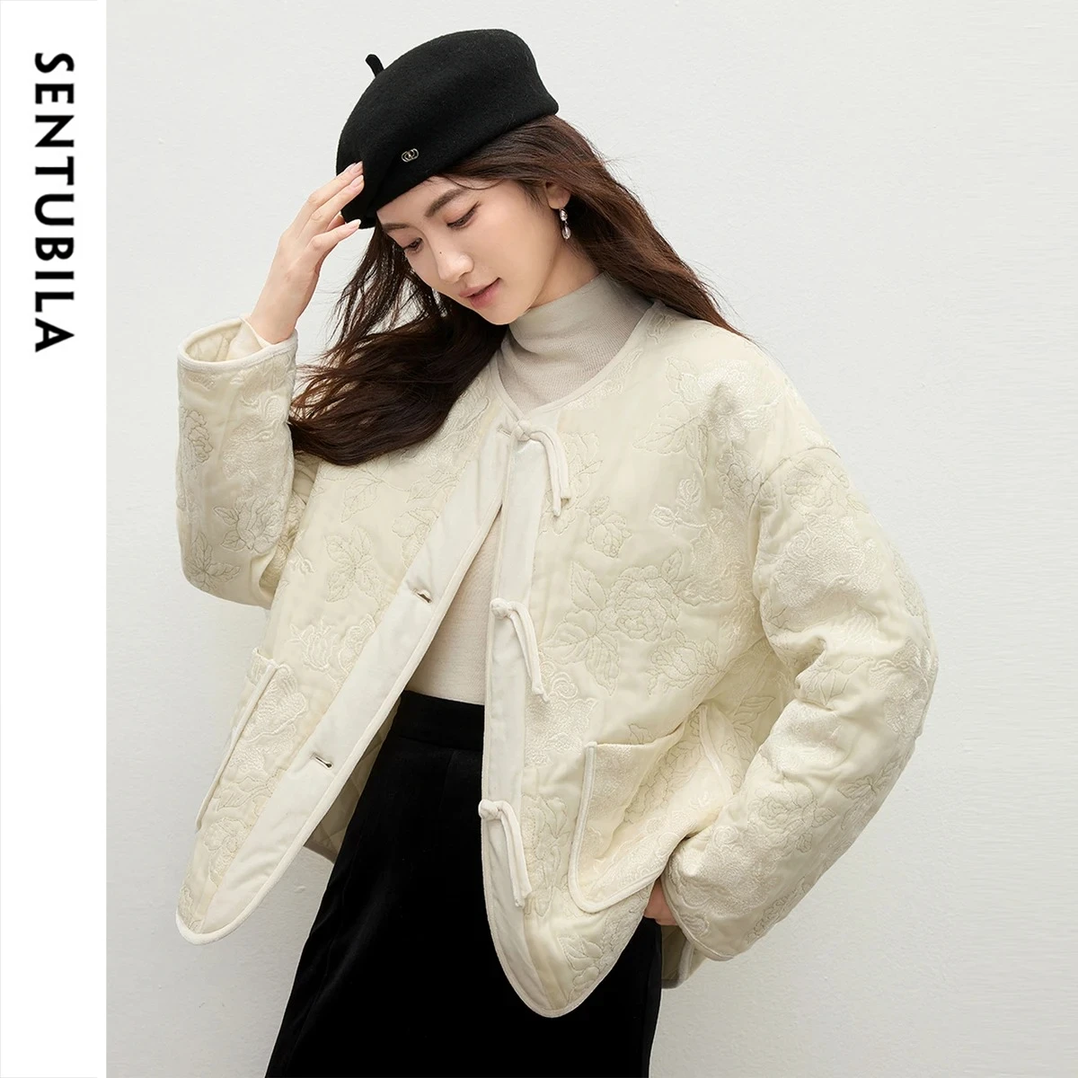 SENTUBILA Women's Straight Coats Winter 2026 Apricot Embroidery Peony Quilted Parkas Round Neck Office Lady Outerwears Q54MF4144
SENTUBILA Women's Straight Coats Winter 2026 Apricot Embroidery Peony Quilted Parkas Round Neck Office Lady Outerwears Q54MF4144