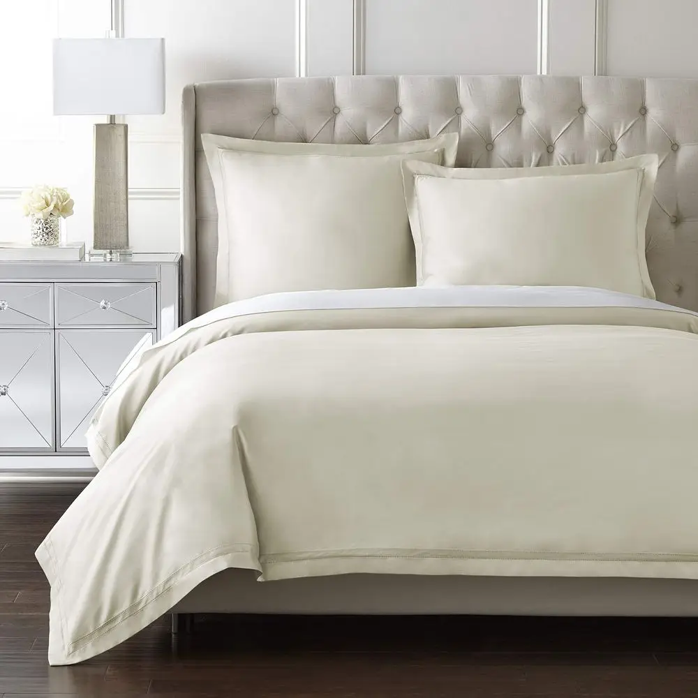 Yalda Duvet Cover Set 100 Certified Egyptian Cotton, DoubleHem , King, Ivory
Yalda Duvet Cover Set 100 Certified Egyptian Cotton, DoubleHem , King, Ivory