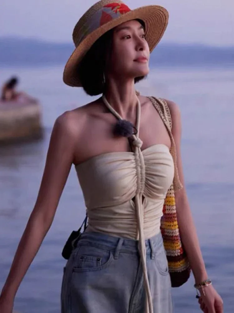 OIINAA Neck-mounted Swimwear Women Drawstring Strapless One-Piece Swimsuit Summer 2025 New Fashion Holiday Hot Spring Swimwear
OIINAA Neck-mounted Swimwear Women Drawstring Strapless One-Piece Swimsuit Summer 2025 New Fashion Holiday Hot Spring Swimwear