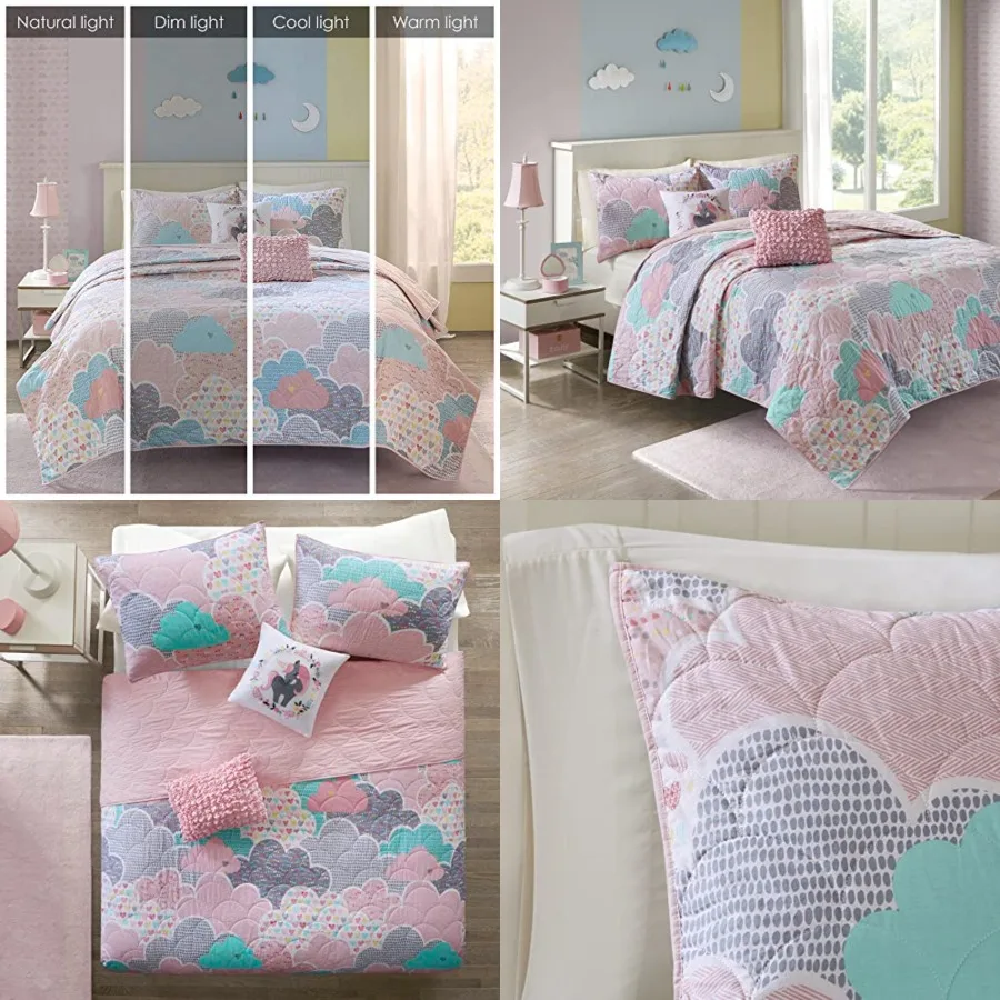 Reversible Cotton Quilt Set - Vibrant Fun, Playful Print, All Season Bedding Coverlet Bedspread, Decorative Pillow, Bedroom Dec
Reversible Cotton Quilt Set - Vibrant Fun, Playful Print, All Season Bedding Coverlet Bedspread, Decorative Pillow, Bedroom Dec