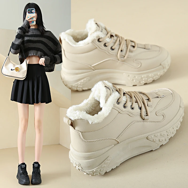 Winter cotton shoes, high-top fleece-lined casual women's sneakers, snow boots, fashionable and versatile, TT8866
Winter cotton shoes, high-top fleece-lined casual women's sneakers, snow boots, fashionable and versatile, TT8866