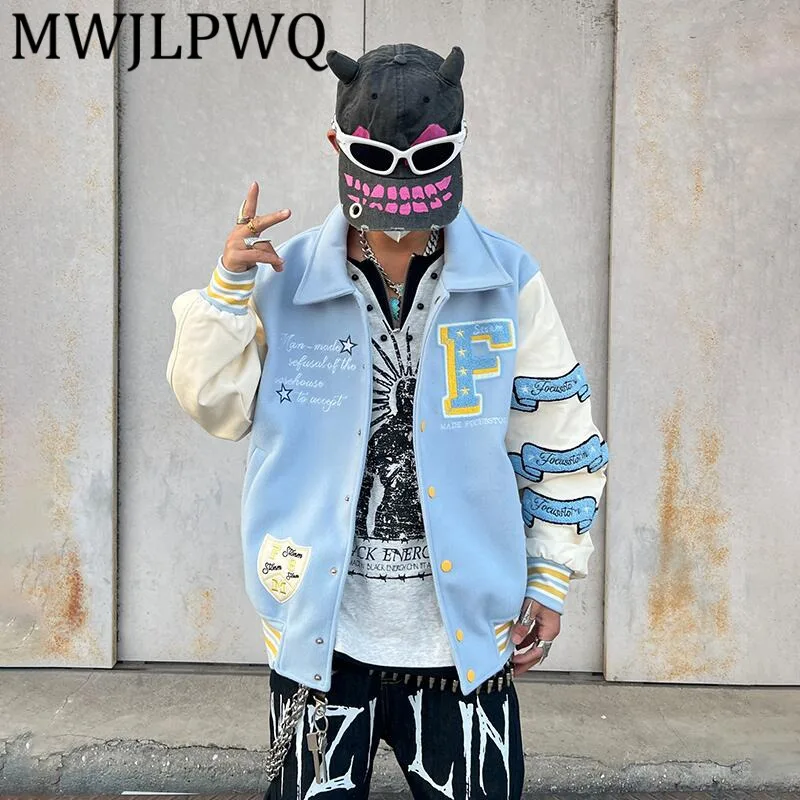 MWJLPWQ American Street Style Patchwork Baseball Jacket Men's Loose Embroidered For Spring Autumn Long Sleeve Casual Tops 12474
MWJLPWQ American Street Style Patchwork Baseball Jacket Men's Loose Embroidered For Spring Autumn Long Sleeve Casual Tops 12474