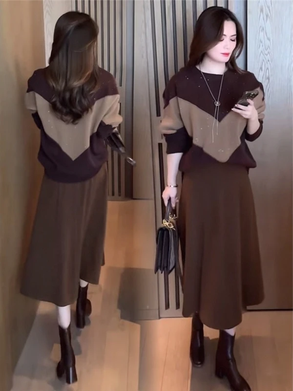Fashionable Knitted Sweater Set Women's Loose Overhead Top Bottom Two-Piece Autumn Winter Clothes Age-Defying Knitwear
Fashionable Knitted Sweater Set Women's Loose Overhead Top Bottom Two-Piece Autumn Winter Clothes Age-Defying Knitwear