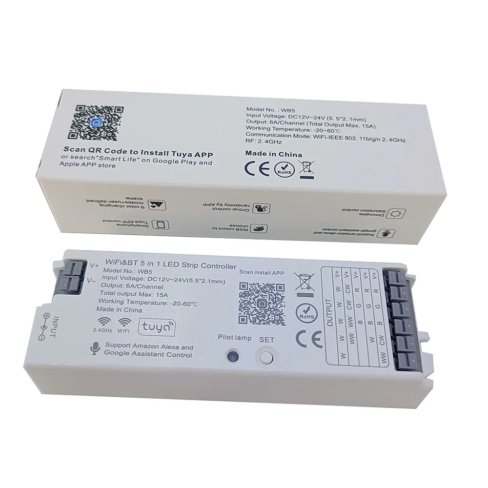 WB5 WiFi&Bluetooth Five in One Controller Bluetooth Graffiti WIFI Controller Used for LED light strip RGB RGBW RGBCCT
WB5 WiFi&Bluetooth Five in One Controller Bluetooth Graffiti WIFI Controller Used for LED light strip RGB RGBW RGBCCT