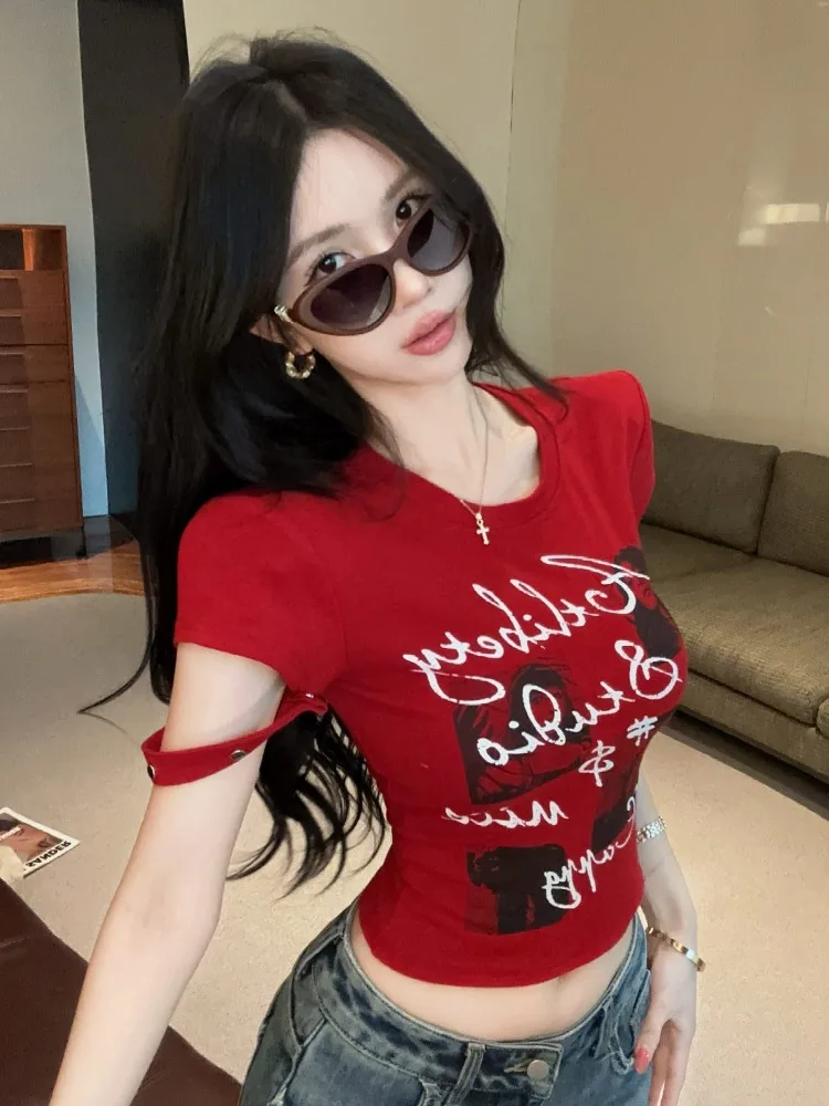 American Style Short Sleeve T-Shirt Women's Slim Fit Sexy Pad Shoulder Half Sleeve Top City Walk Skin Friendly Breathable
American Style Short Sleeve T-Shirt Women's Slim Fit Sexy Pad Shoulder Half Sleeve Top City Walk Skin Friendly Breathable