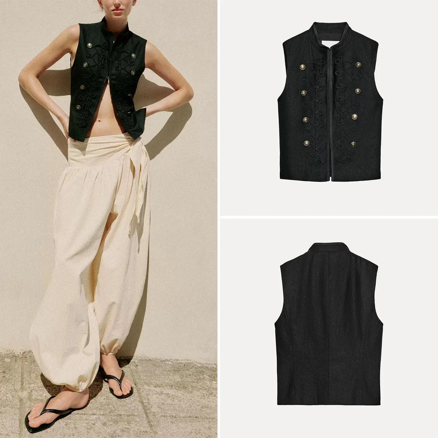 Slim Fit Sleeveless Stand Collar Rope Knot Decoration Vest Women's Fashion 2026 Summer New Arrival ZADATA Brand
Slim Fit Sleeveless Stand Collar Rope Knot Decoration Vest Women's Fashion 2026 Summer New Arrival ZADATA Brand