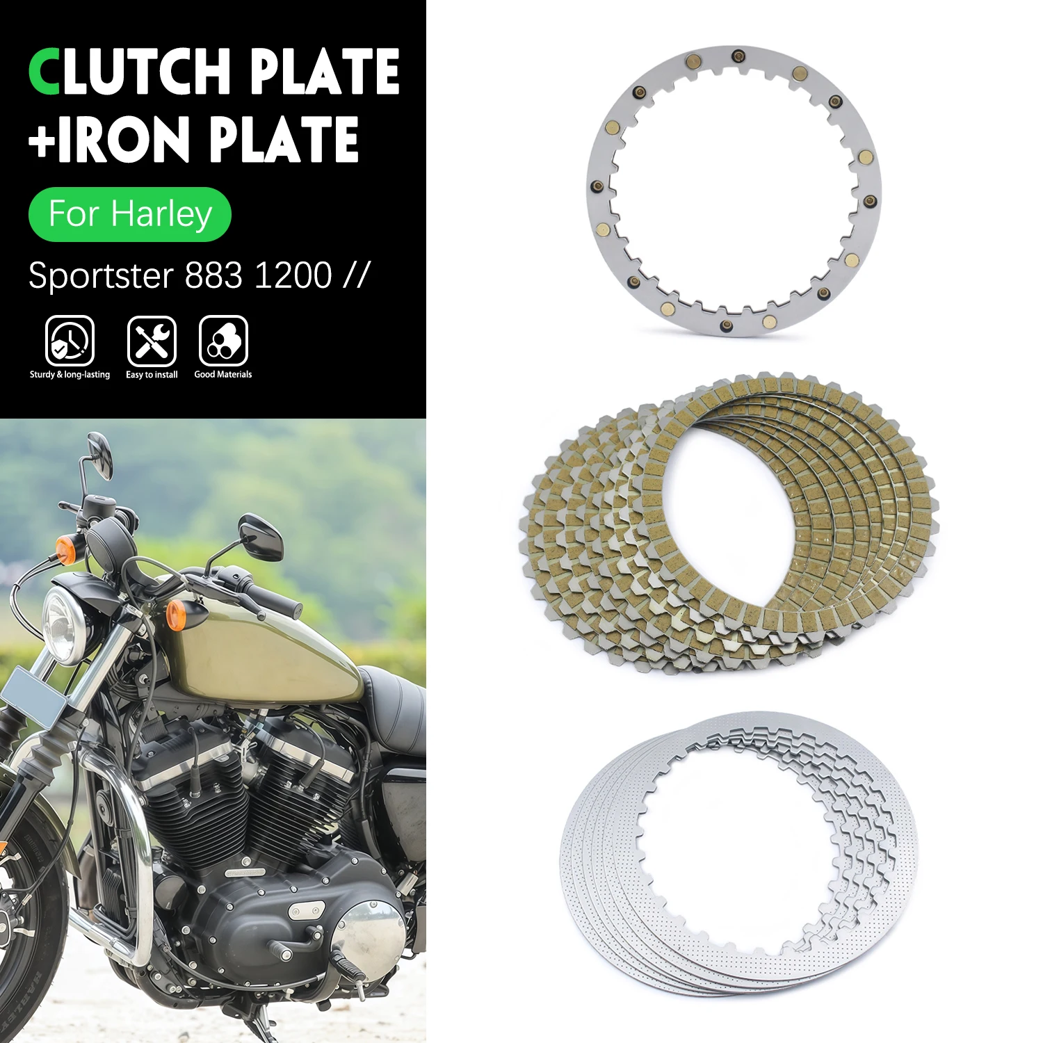 Clutch Friction Plate Spring Plate Kit For Harley Sportster 883 1200 Forty Eight Iron 883 Roadster 37911-90 Accessories Motor
Clutch Friction Plate Spring Plate Kit For Harley Sportster 883 1200 Forty Eight Iron 883 Roadster 37911-90 Accessories Motor